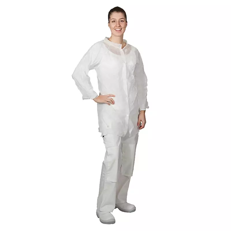 Hycare disposable bezoekersjas basic drukknopen non-woven polypropyleen wit