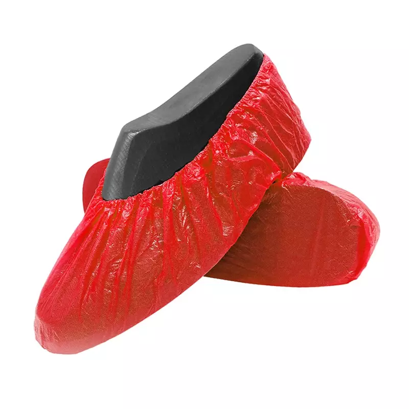 Hycare disposable overschoen geruwd 75 mu polyethyleen rood