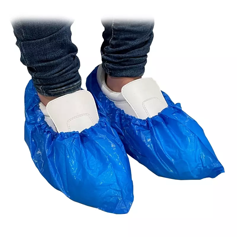 Hycare disposable overschoen met antislipzool CPE 41 x 17 cm blauw