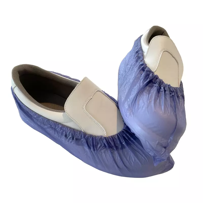 Disposable overschoen blauw 130 mu PVC 38 x 16 cm