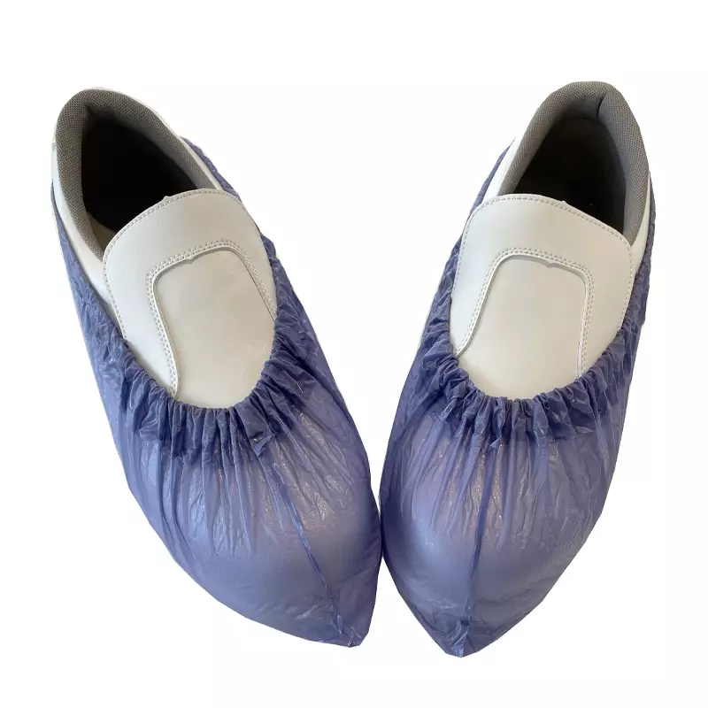 Disposable overschoen blauw 130 mu PVC 38 x 16 cm