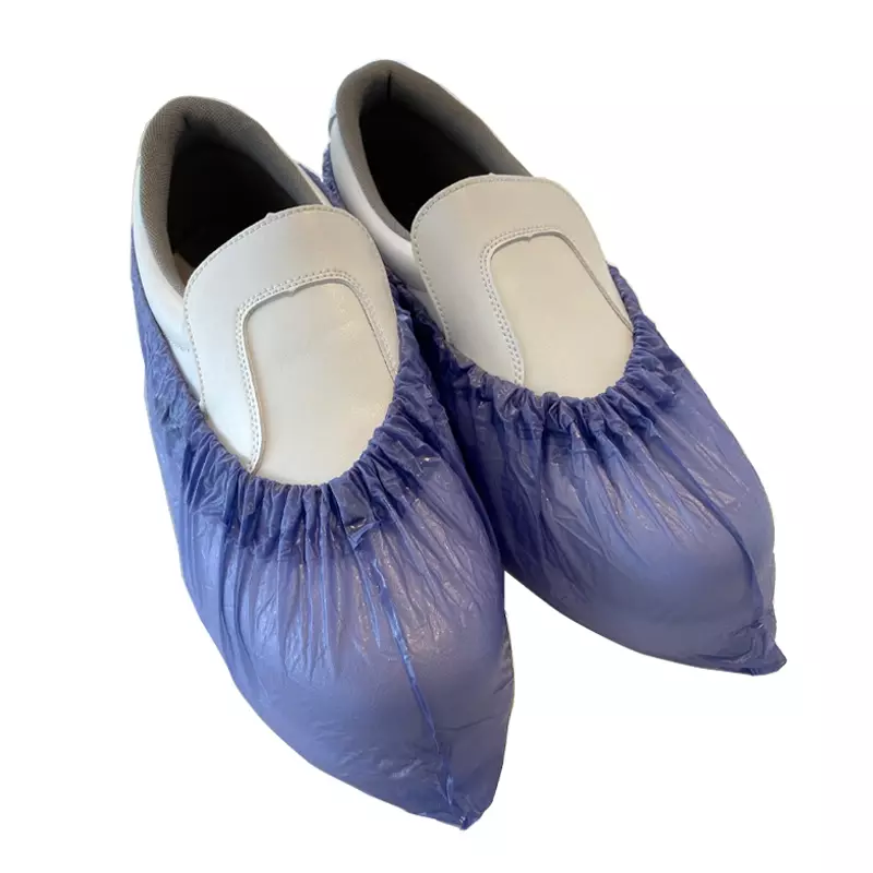 Disposable overschoen blauw 130 mu PVC 38 x 16 cm