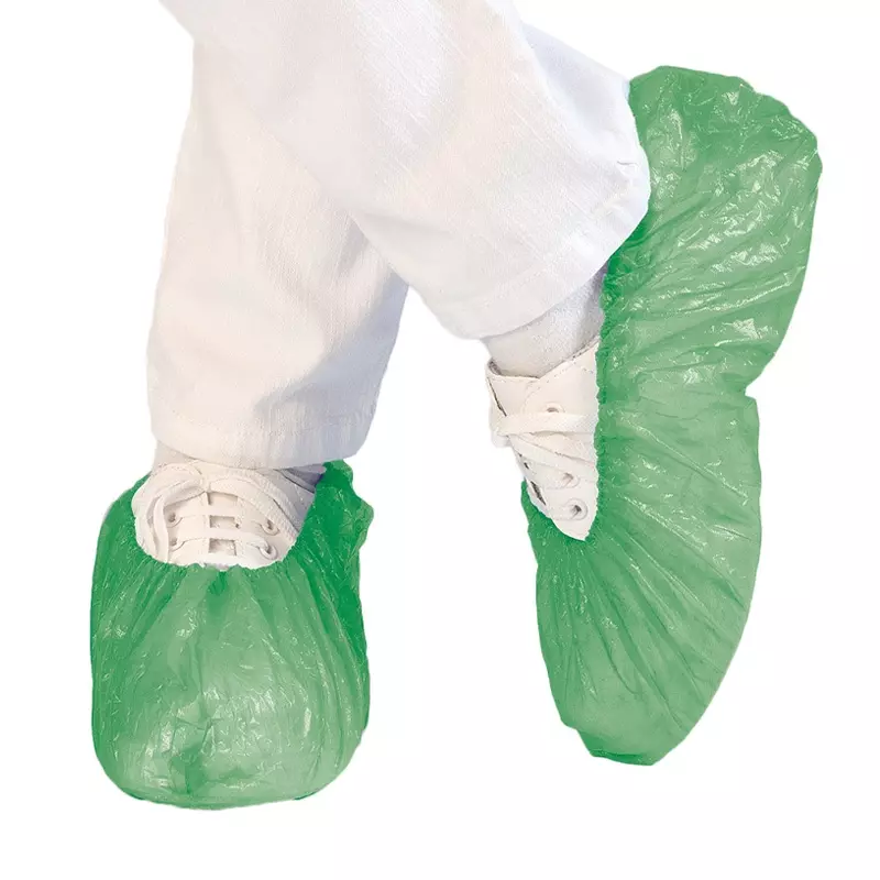 Disposable overschoen 60 mu voor dispenser CPE 47 cm groen