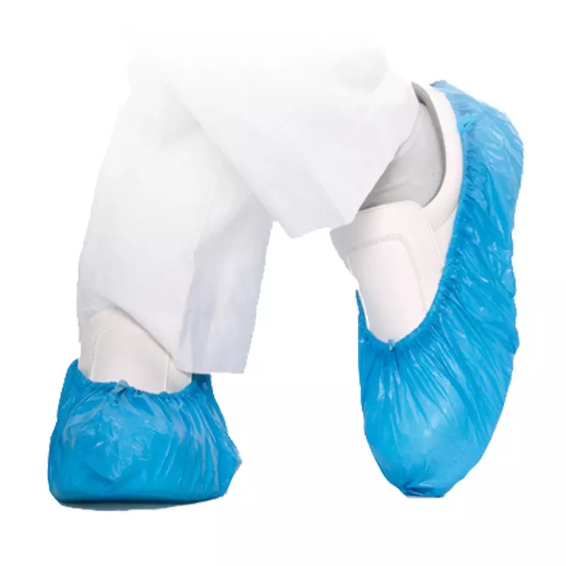 Disposable overschoen 60 mu voor dispenser CPE 47 cm blauw