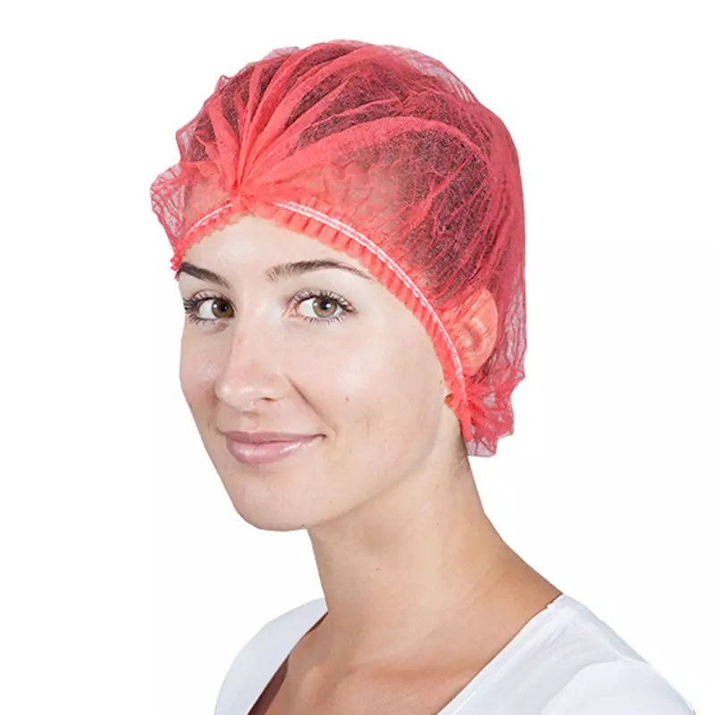 Hycare disposable haarnetjes wokkel non-woven polypropyleen rood