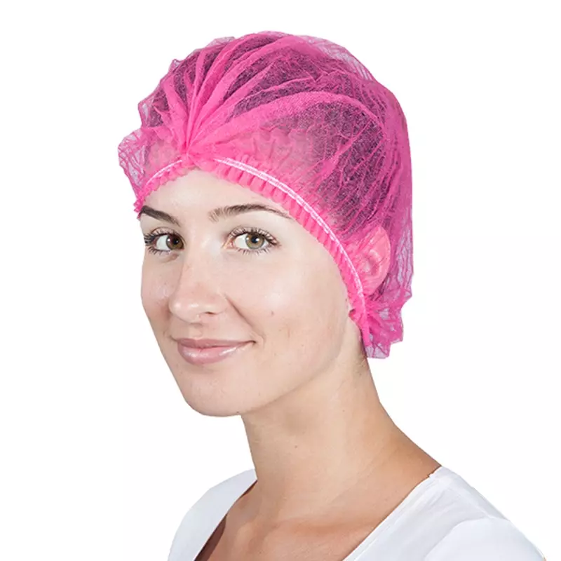 Hycare disposable haarnetjes wokkel non-woven polypropyleen roze