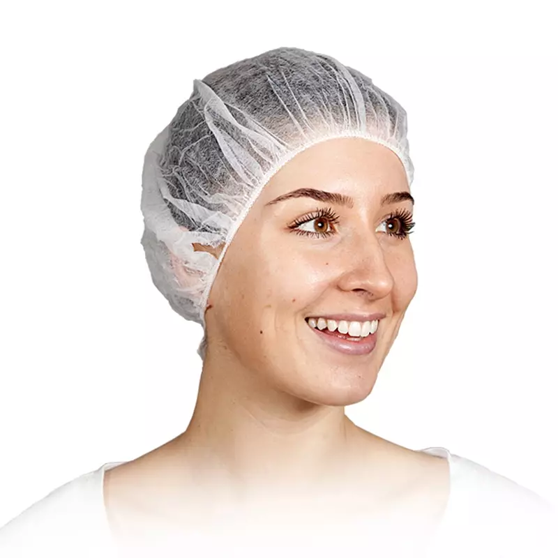 Hycare disposable haarnet roundcap non-woven polypropyleen wit