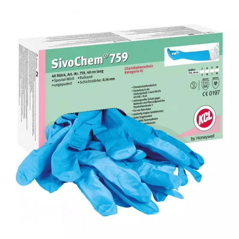 KCL SivoChem 759 disposable handschoen nitril chemiebestendig