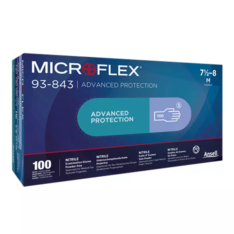 Ansell Microflex 93-843 disposable handschoen nitril chemiebestendig