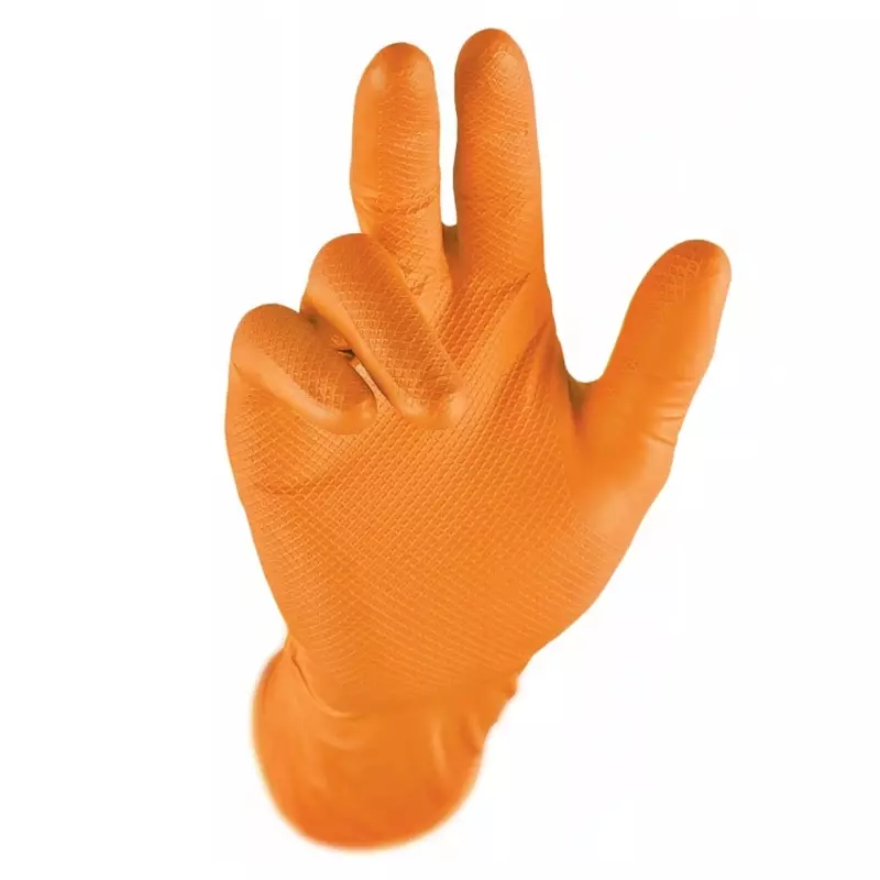 Grippaz 246OR disposable handschoen nitril chemiebestendig 240 mm oranje maat 10