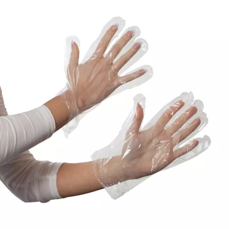Hycare disposable tankhandschoen LDPE geruwd transparant 295 mm