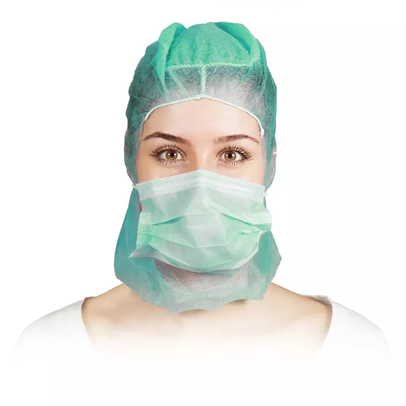 Hycare disposable astrocap 2-laags mondmasker non-woven polypropyleen groen