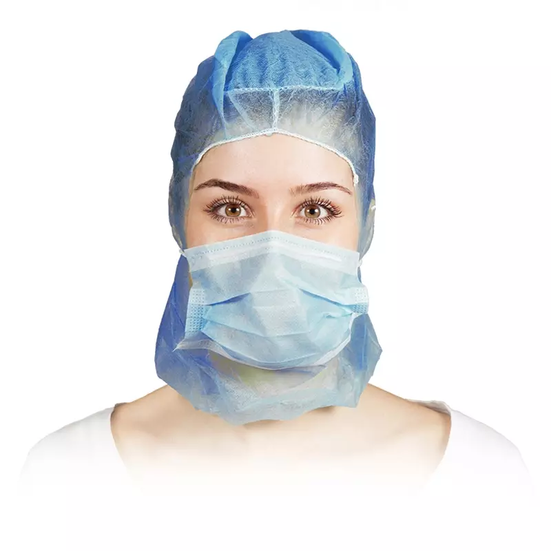 Hycare disposable astrocap 2-laags mondmasker non-woven polypropyleen blauw