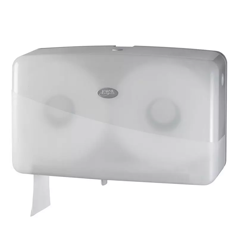 Euro Products Pearl White Duo Mini Jumbo toiletroldispenser