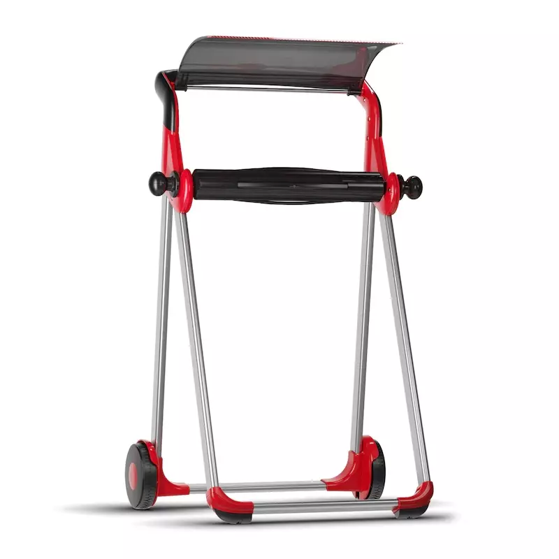 Tork 652008 mobiele vloerstandaard poetsrol dispenser M1 rood/smoke