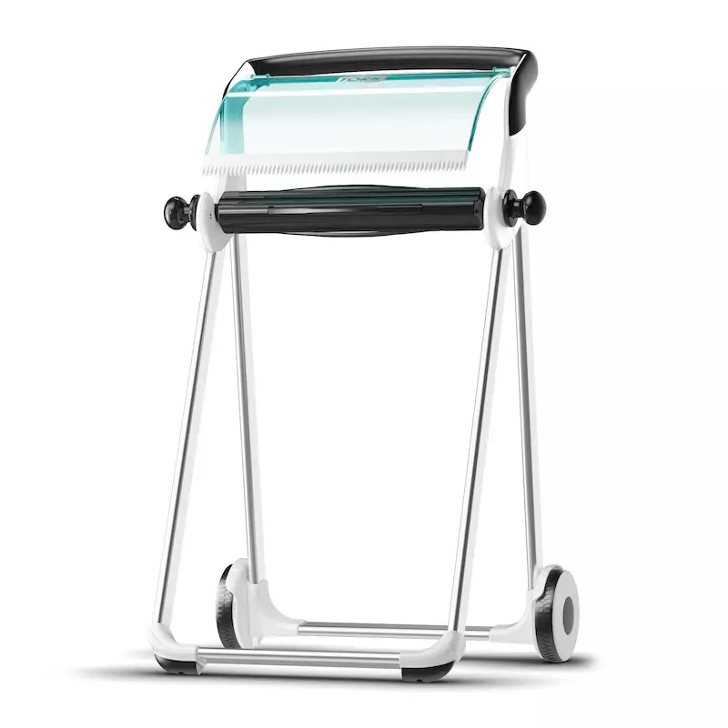 Tork 652000 mobiele vloerstandaard poetsrol dispenser M1 wit/turquoise