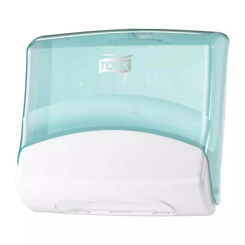 Tork Performance gevouwen reinigingsdoek dispenser W4 turquoise/wit