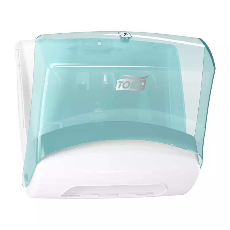 Tork Performance gevouwen reinigingsdoek dispenser W4 turquoise/wit