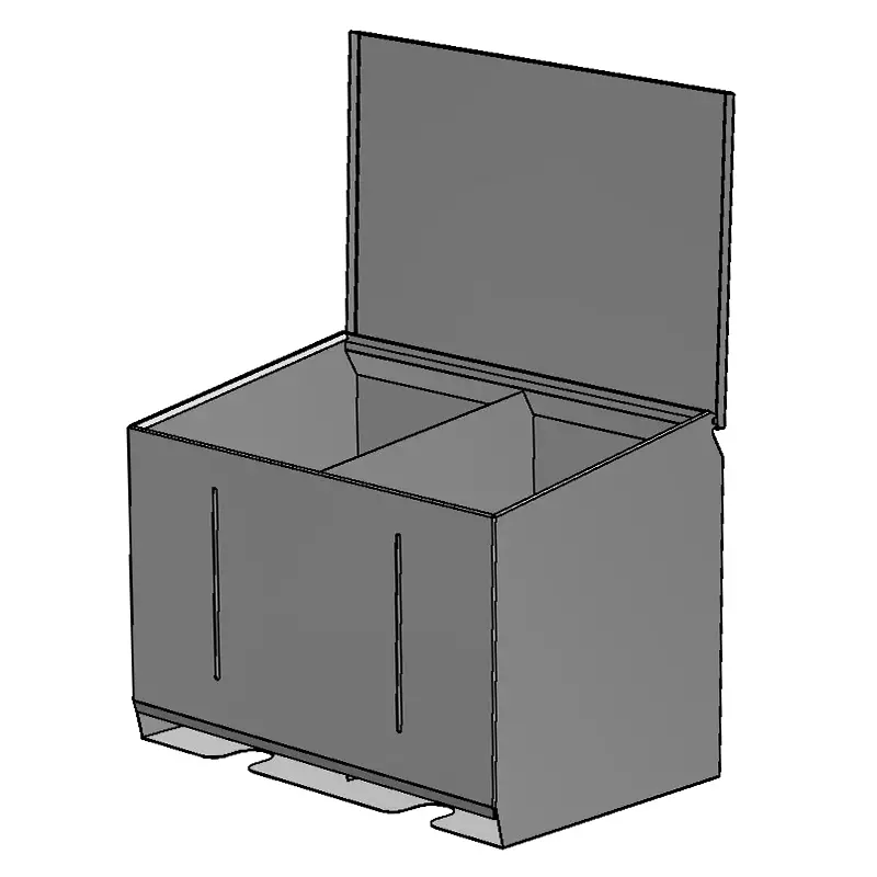 Dispenser RVS dubbel 608x399x450 mm