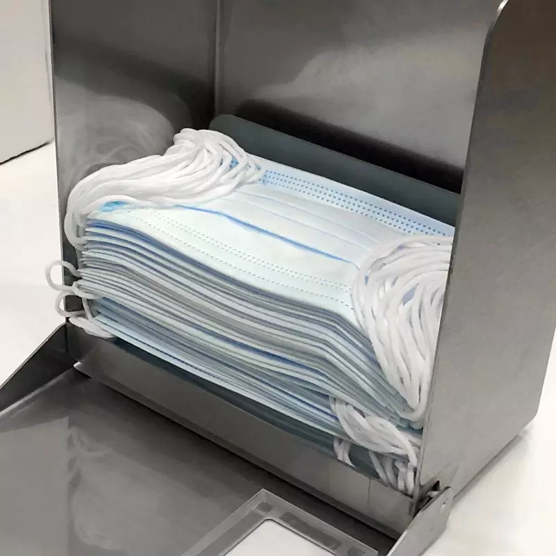 Dispenser RVS zichtvenster voor mondmaskers