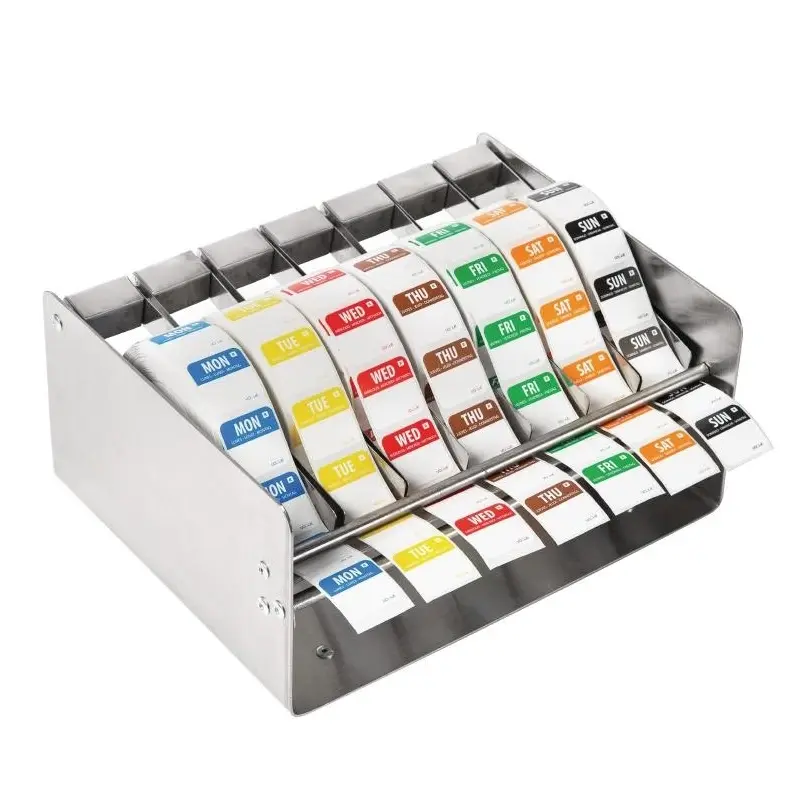 Dispenser RVS voor weekdagen stickers