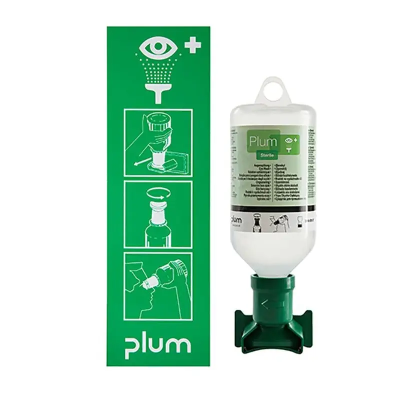 Plum 4611 oogspoelstation met oogspoelfles sodium chloride steriel 500 ml