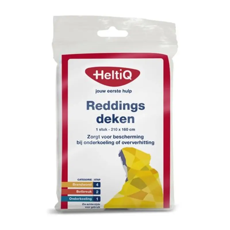 Reddingsdeken HeltiQ 160x210 cm goud/zilver