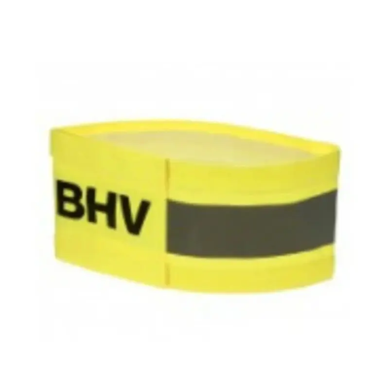 Hi-Vis armband fluo geel bedrukt met tekst BHV