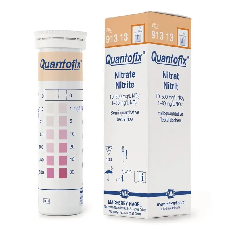 Quantofix Nitraat-Nitriet teststrookjes 0-500 mg/l / 0-80 mg/l