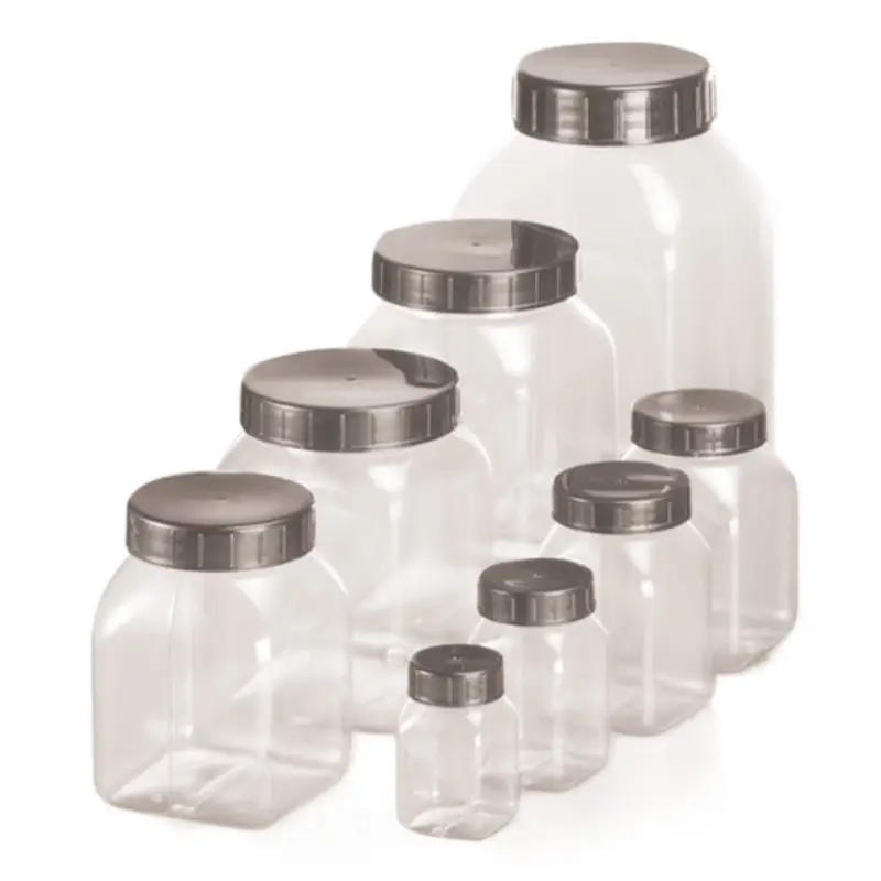 Monsterpot brede hals PVC met schroefdop 300 ml transparant