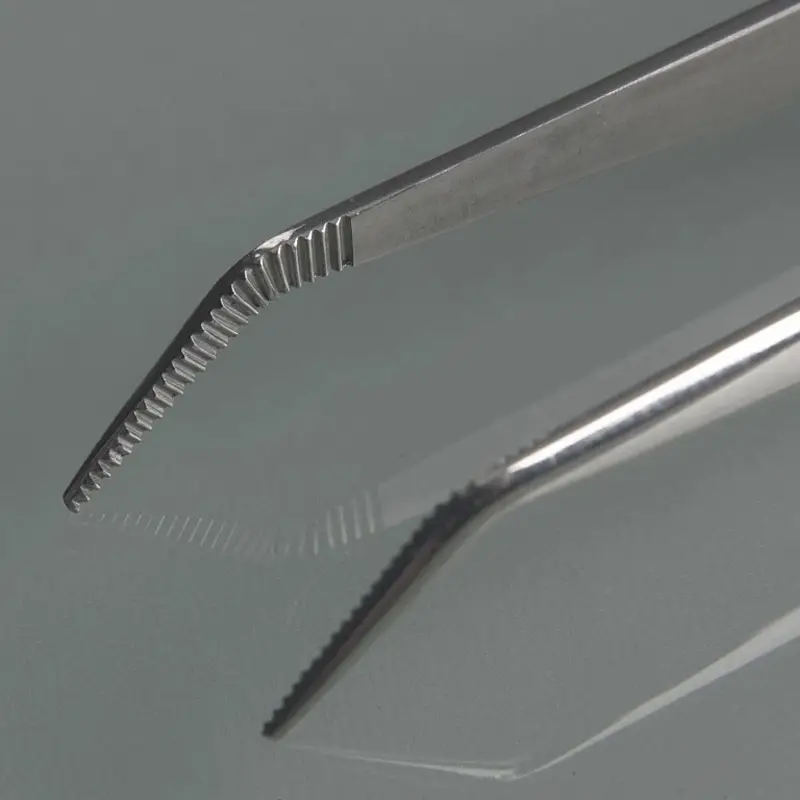 Burkle pincet RVS gebogen scherp 13 cm