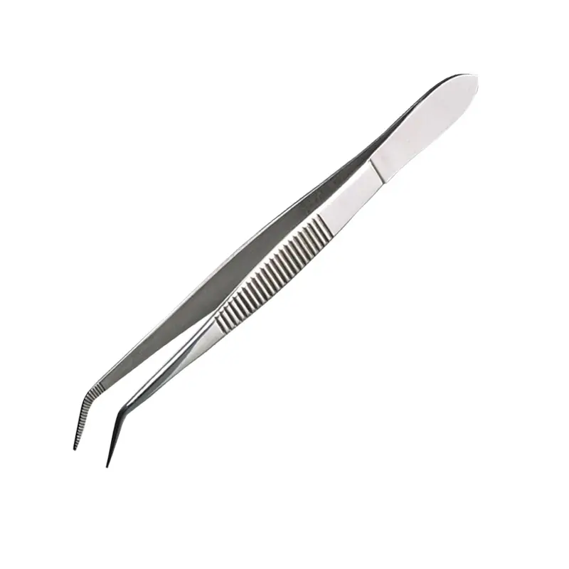Burkle pincet RVS gebogen scherp 13 cm