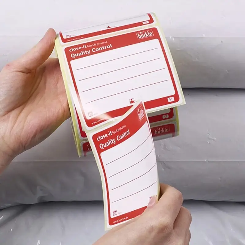 Burkle Close-it etiket Food & Pharma 95x95 mm rood