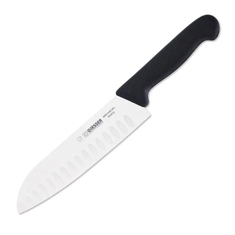 Koksmes Santoku inkepingen Giesser 8269 wwlk lemmet 18 cm zwart