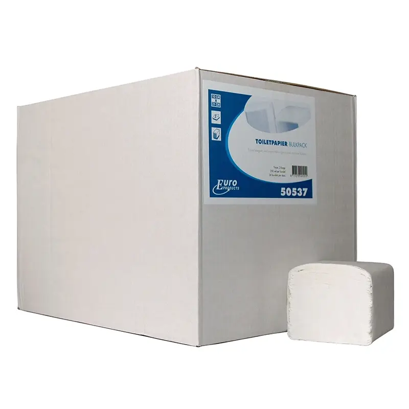 Euro Products toiletpapier eco cellulose 2-laags bulkpack wit
