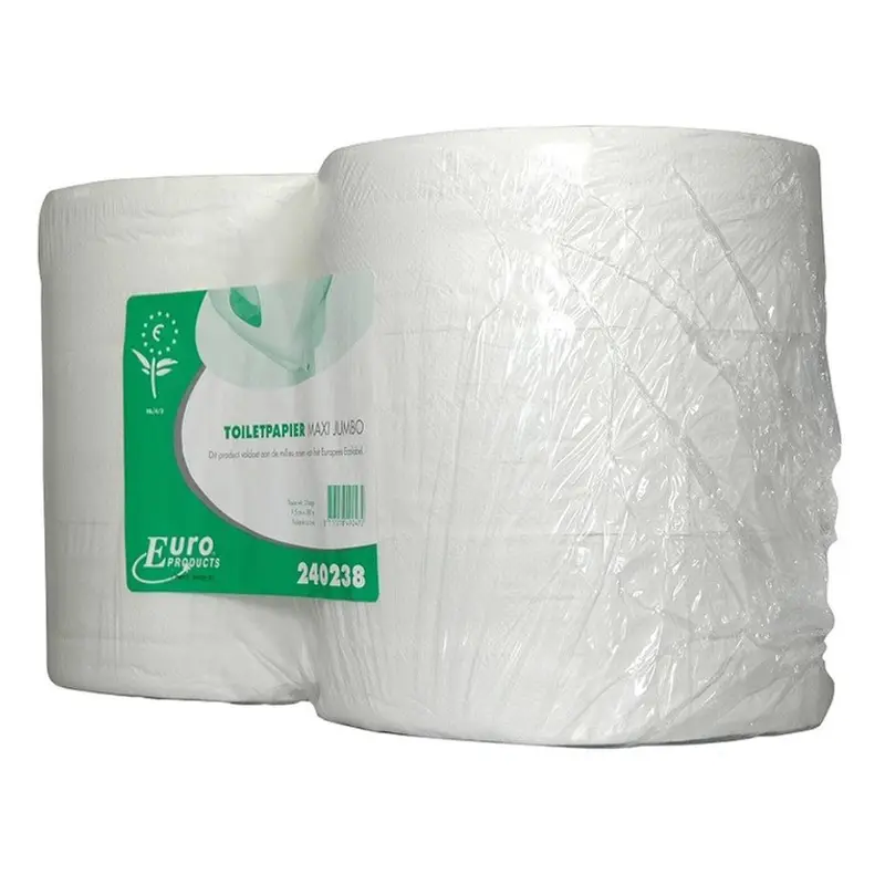 Euro Products toiletpapier Maxi Jumbo 2-laags recycled tissue 380 meter wit