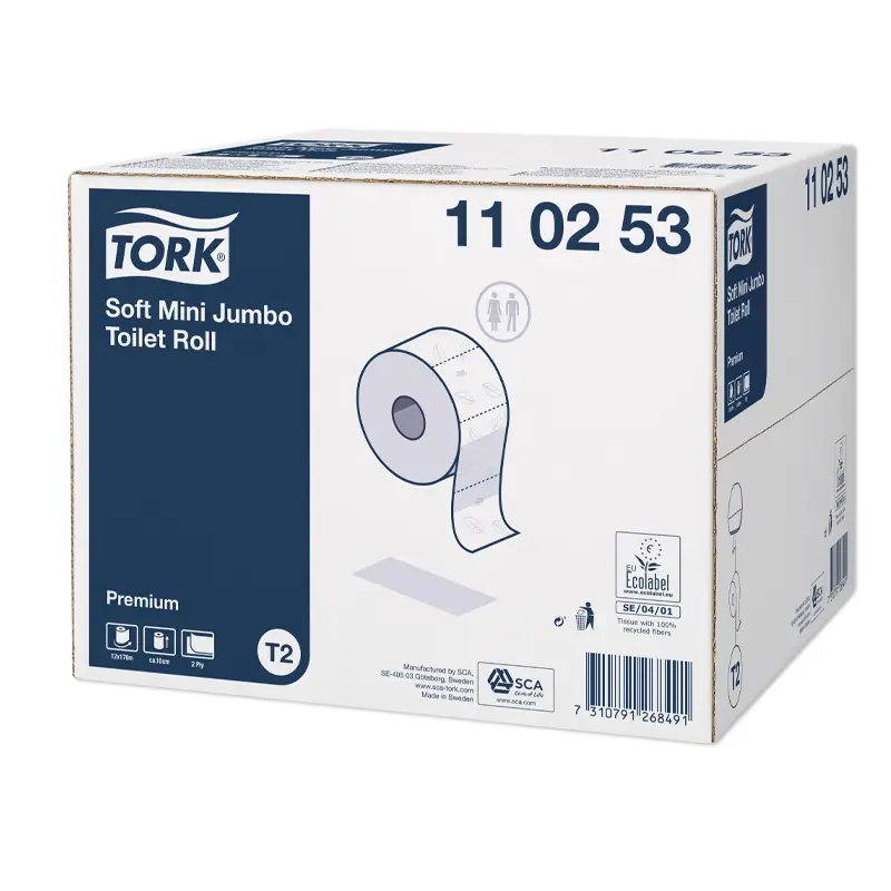 Tork zacht toiletpapier Mini Jumbo 2-laags Premium T2 wit