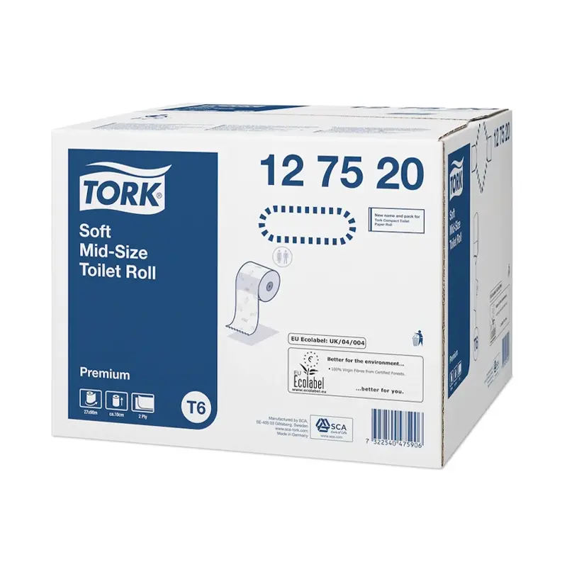 Tork toiletpapier zacht Mid-size 2-laags T6 Premium wit
