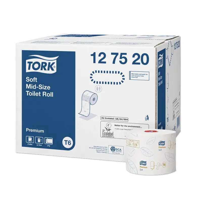 Tork toiletpapier zacht Mid-size 2-laags T6 Premium wit