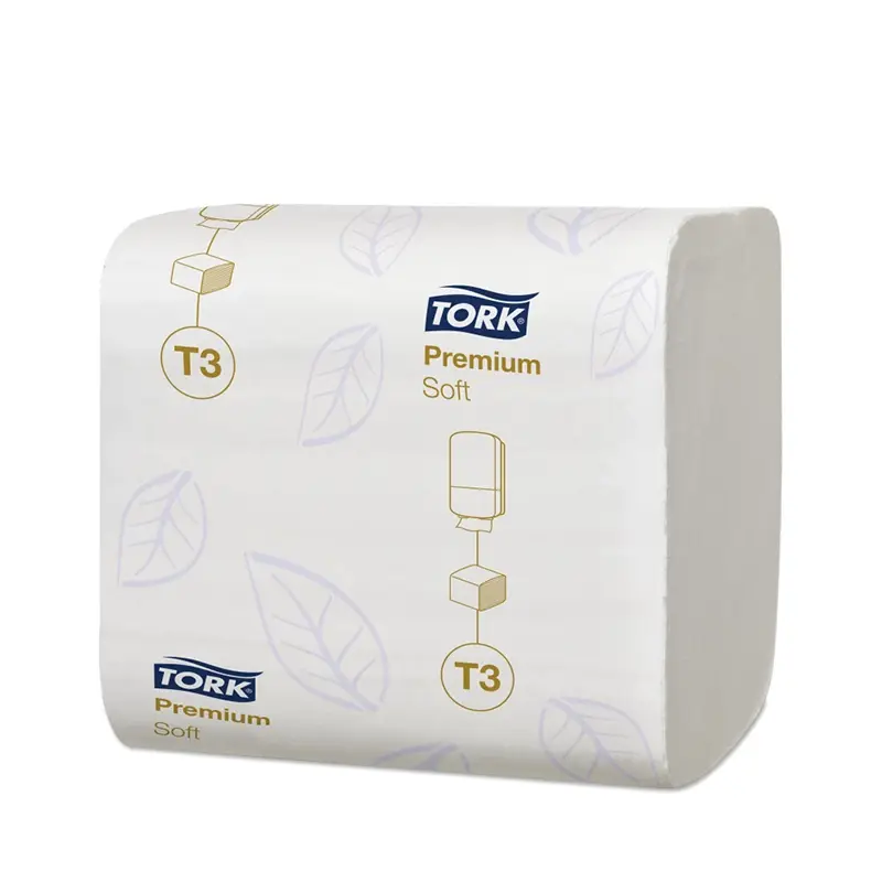 Tork zacht gevouwen toiletpapier 2-laags premium T3 wit