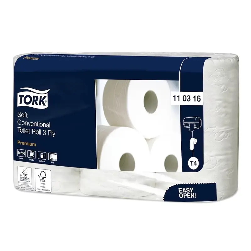 Tork Zacht Traditioneel toiletpapier 3-laags T4 250 vel wit