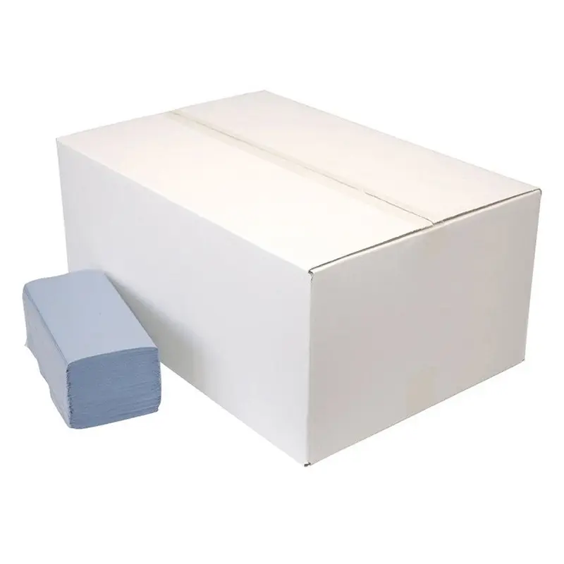 Euro Products handdoekpapier Z-vouw recycled 1-laags 230x250 mm blauw