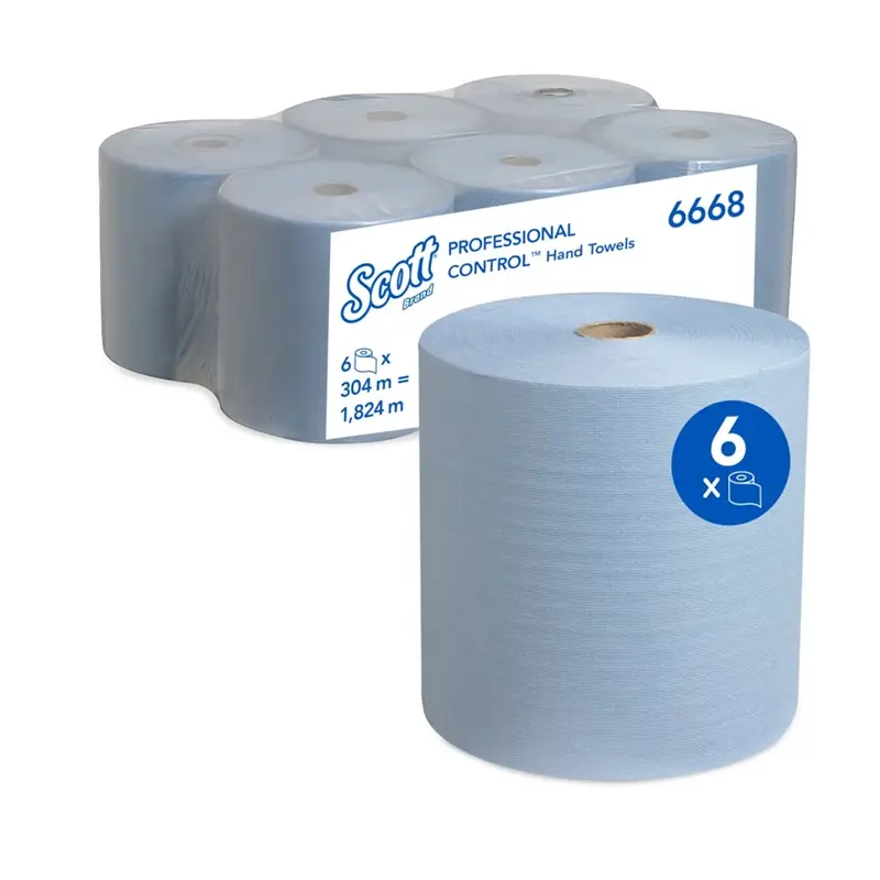 Kimberly-Clark Scott 6668 handdoekrol 1-laags 304 meter blauw