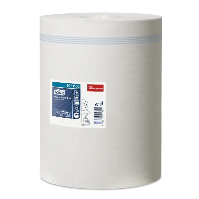 Tork Wiping Paper Plus poetsrol midi M2 2-laags 160 meter wit