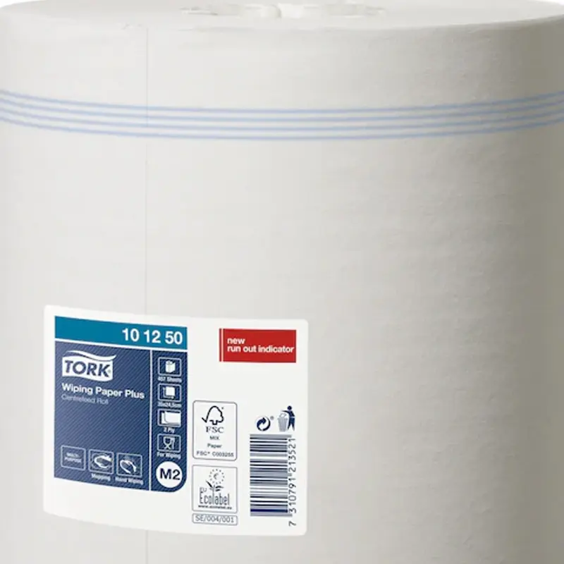 Tork Wiping Paper Plus poetsrol midi M2 2-laags 160 meter wit