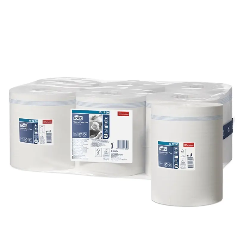 Tork Wiping Paper Plus poetsrol midi M2 2-laags 160 meter wit