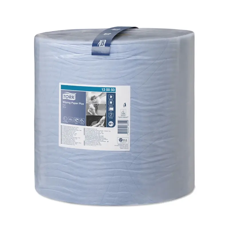 Tork Wiping Plus W1 poetsrol industrie 2-laags 510 meter blauw