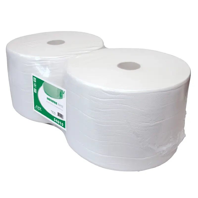 Euro Products poetspapier industrierol 1-laags recycled 1000 meter wit