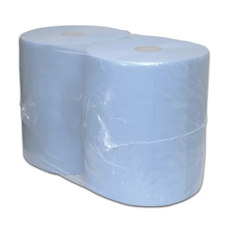 Euro Products poetspapier industrierol 2-laags verlijmd recycled 380 meter blauw