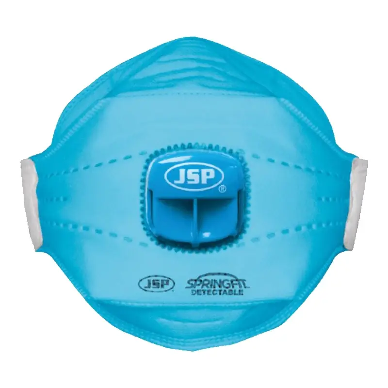 JSP SpringFit Blu 439ML stofmasker vouw FFP3 NR D met uitademventiel